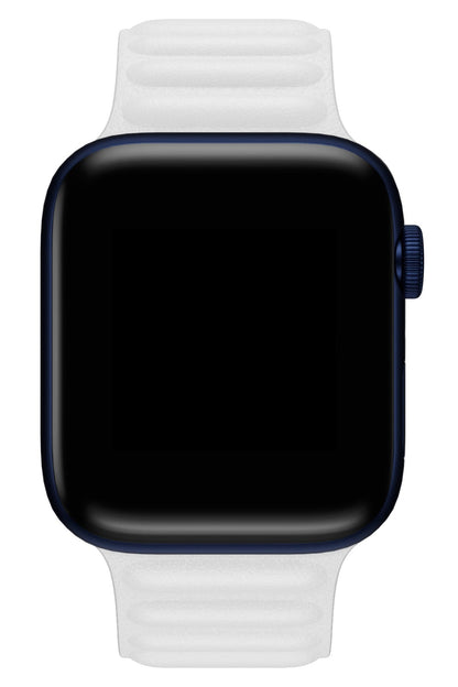 Apple Watch Uyumlu Baklalı Deri Loop Kordon Beyaz