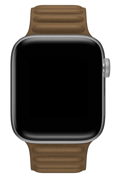 Apple Watch Uyumlu Baklalı Deri Loop Kordon Chamoisee