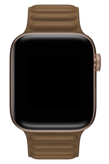 Apple Watch Uyumlu Baklalı Deri Loop Kordon Chamoisee