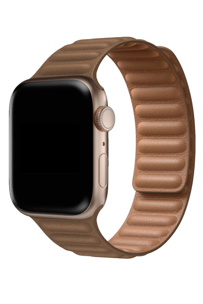 Apple Watch Uyumlu Baklalı Deri Loop Kordon Chamoisee
