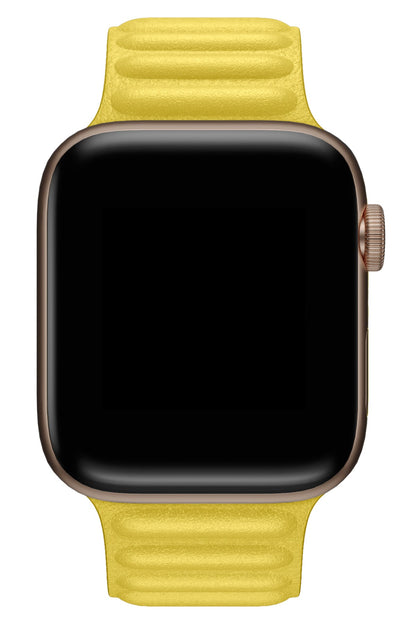 Apple Watch Uyumlu Baklalı Deri Loop Kordon Limoni
