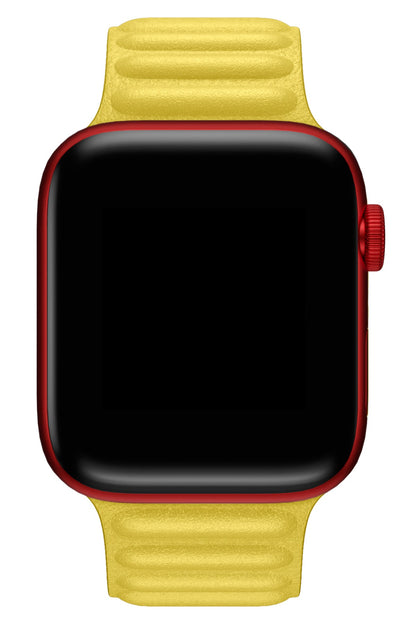Apple Watch Uyumlu Baklalı Deri Loop Kordon Limoni