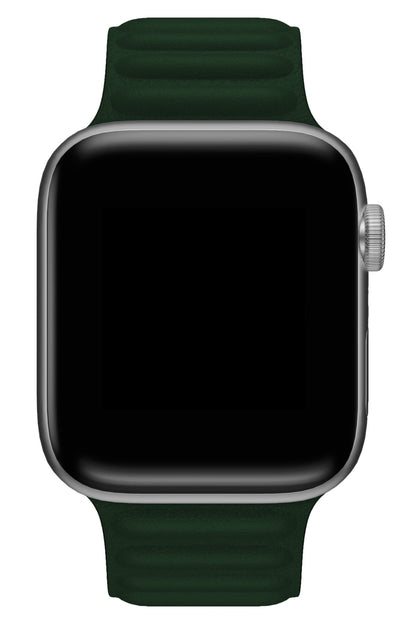 Apple Watch Uyumlu Baklalı Deri Loop Kordon Racing Yeşil