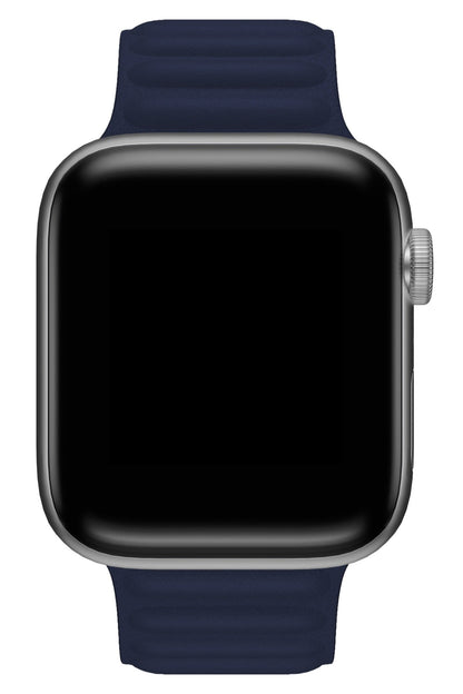 Apple Watch Uyumlu Baklalı Deri Loop Kordon Royal Mavi