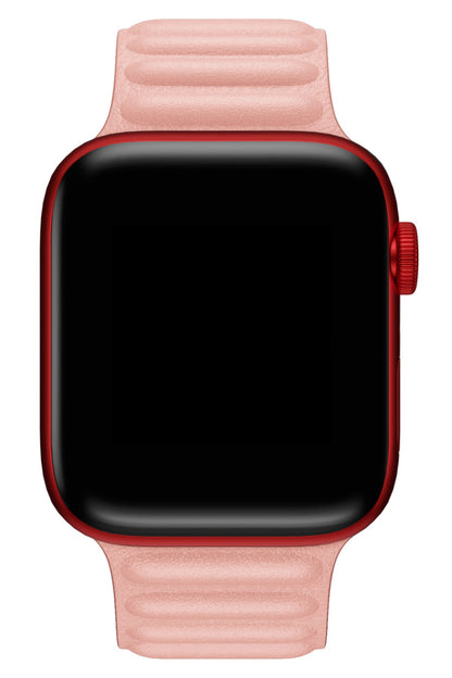 Apple Watch Uyumlu Baklalı Deri Loop Kordon Somon