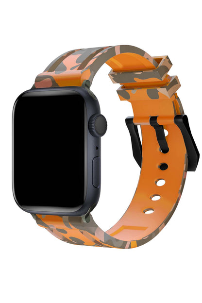 Apple Watch Uyumlu Camouflage Loop Silikon Kordon Copper