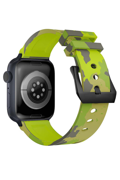 Apple Watch Uyumlu Camouflage Loop Silikon Kordon Reseda