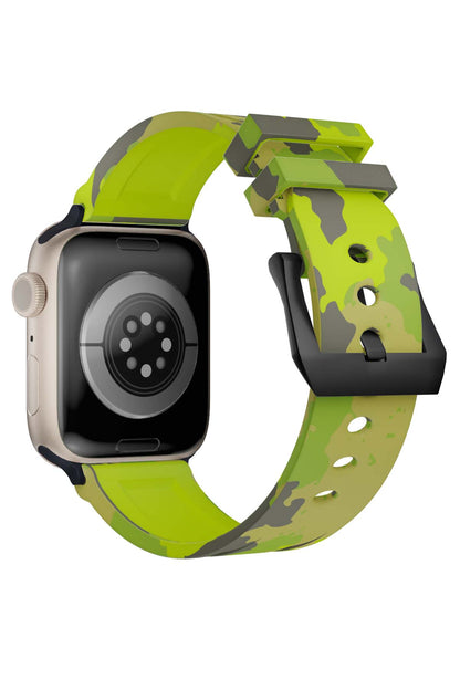 Apple Watch Uyumlu Camouflage Loop Silikon Kordon Reseda