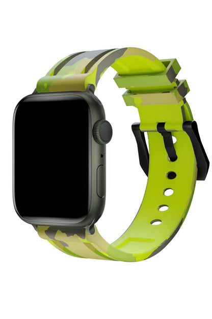 Apple Watch Uyumlu Camouflage Loop Silikon Kordon Reseda