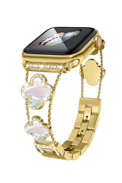 Apple Watch Uyumlu Clovella Metal Kordon Goldessa