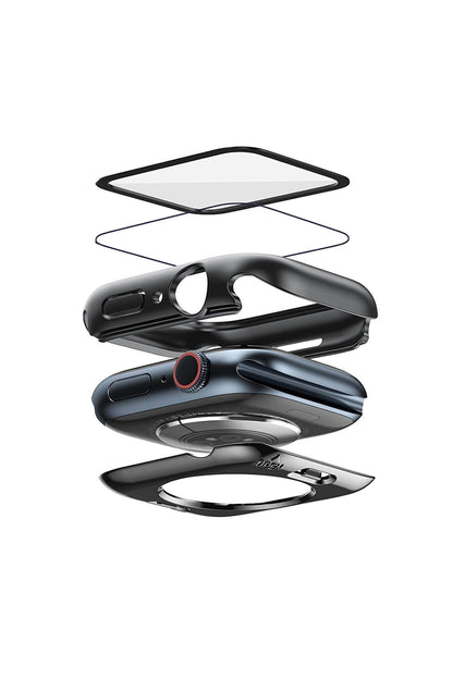 Apple Watch Uyumlu Ekran Koruyucu Kasa Suya Dayanıklı Dark Black