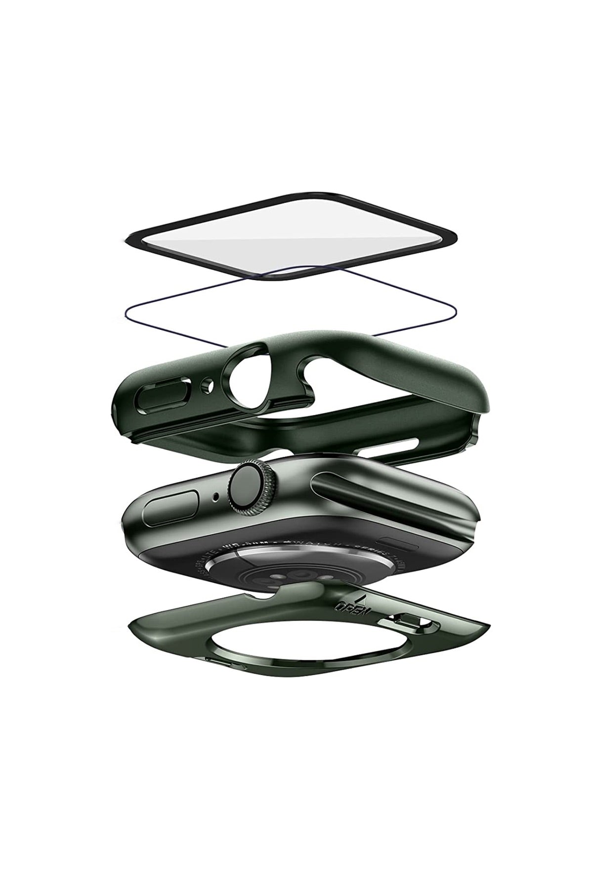Apple Watch Uyumlu Ekran Koruyucu Kasa Suya Dayanıklı Deep Jungle