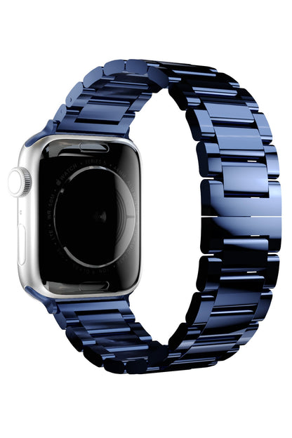 Apple Watch Uyumlu Gloss Loop Çelik Kordon Mavi