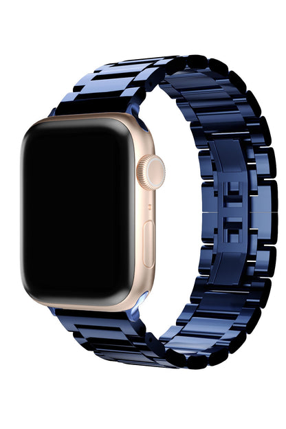 Apple Watch Uyumlu Gloss Loop Çelik Kordon Mavi