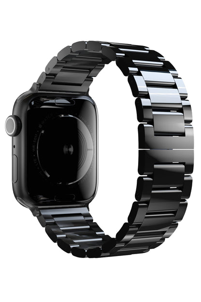 Apple Watch Uyumlu Gloss Loop Çelik Kordon Siyah