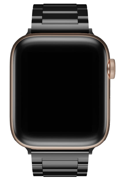 Apple Watch Uyumlu Gloss Loop Çelik Kordon Siyah