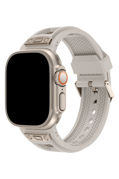 Apple Watch Uyumlu Hexagon Loop Silikon Kordon Starlight