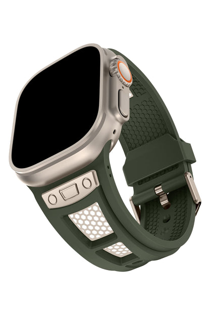 Apple Watch Uyumlu Hexagon Loop Silikon Kordon Yeşil