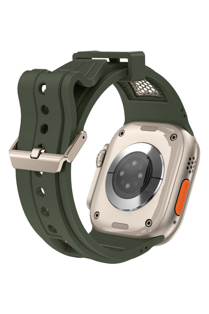 Apple Watch Uyumlu Hexagon Loop Silikon Kordon Yeşil