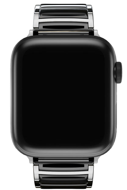 Apple Watch Uyumlu Çelik Seramik Luna Loop Kordon Hematit