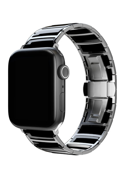 Apple Watch Uyumlu Çelik Seramik Luna Loop Kordon Hematit