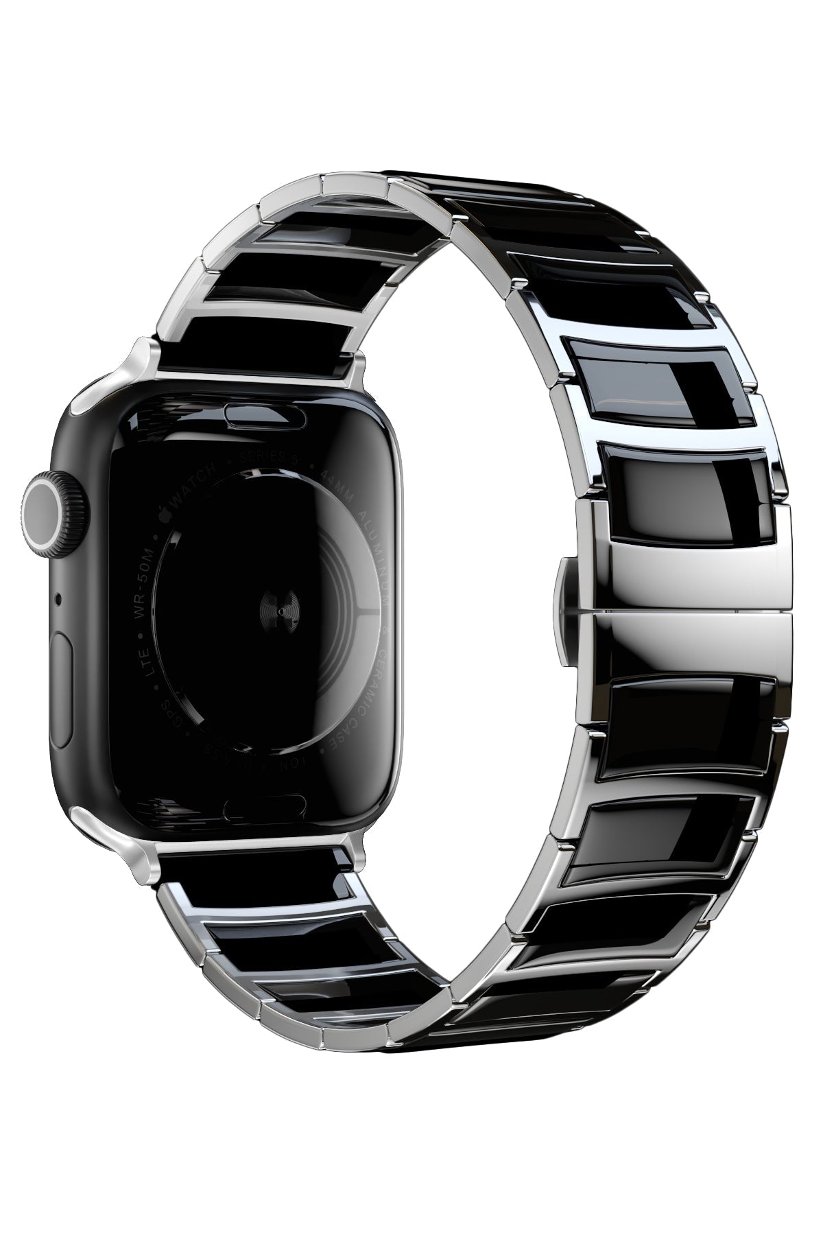Apple Watch Uyumlu Çelik Seramik Luna Loop Kordon Hematit