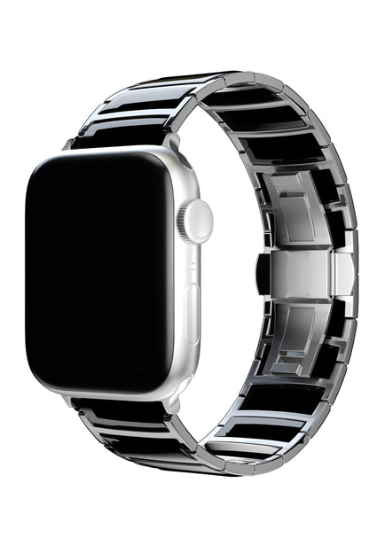 Apple Watch Uyumlu Çelik Seramik Luna Loop Kordon Hematit