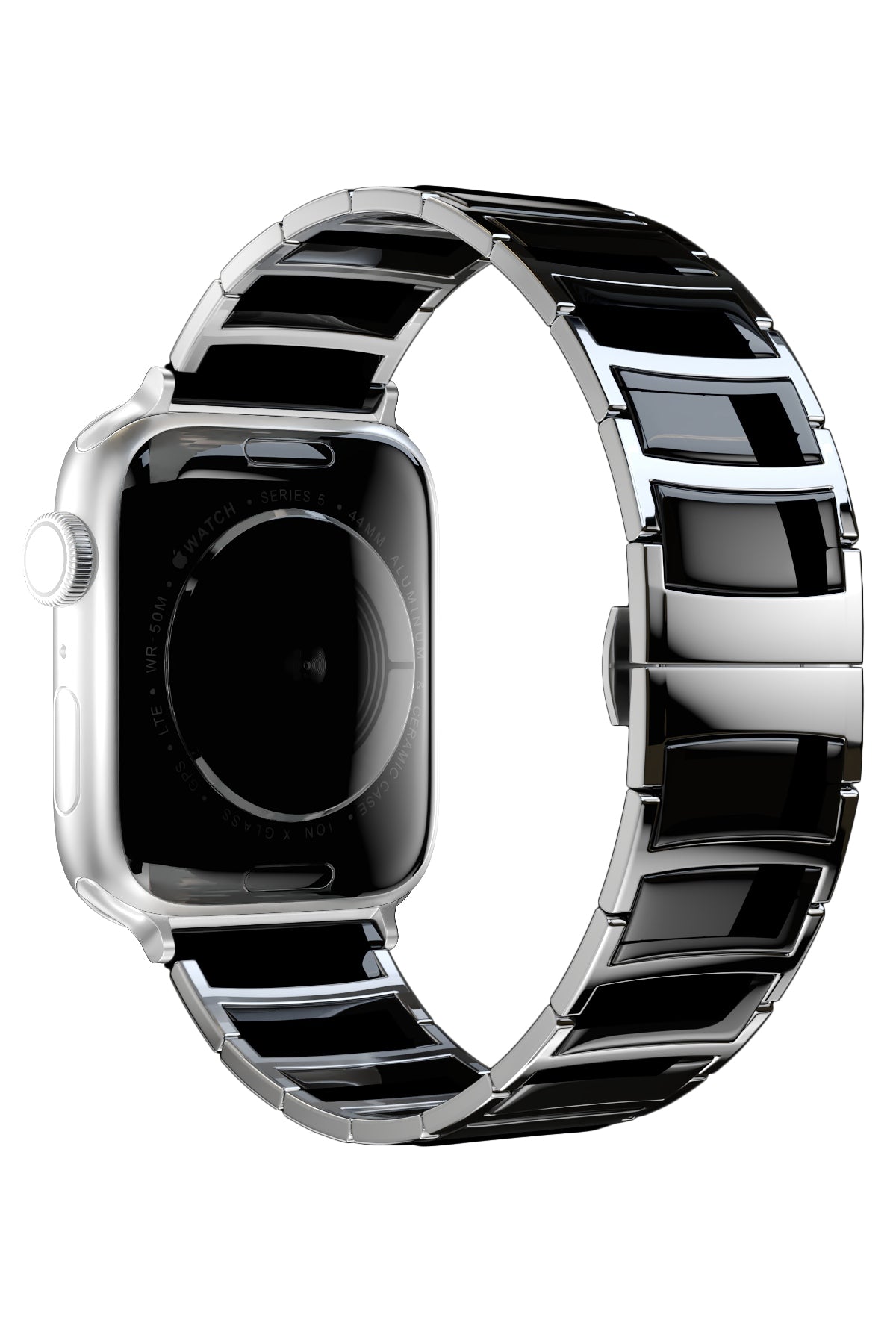 Apple Watch Uyumlu Çelik Seramik Luna Loop Kordon Hematit