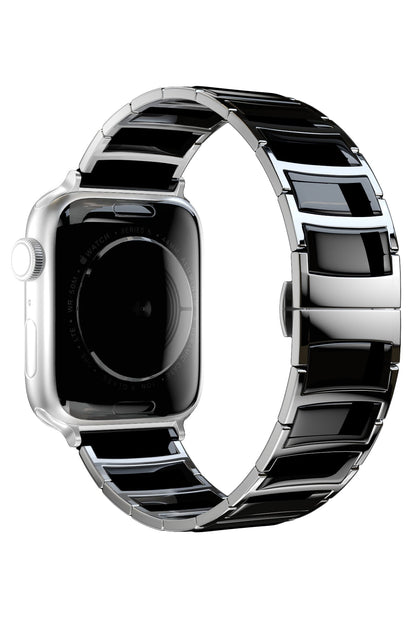 Apple Watch Uyumlu Çelik Seramik Luna Loop Kordon Hematit