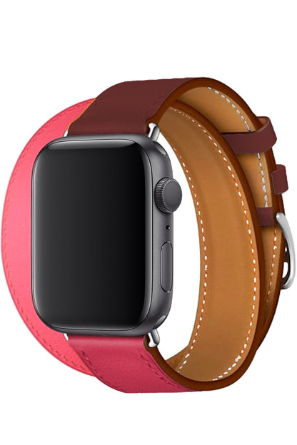 Apple Watch Uyumlu Spiralis Deri Kordon Lavanta Pembe