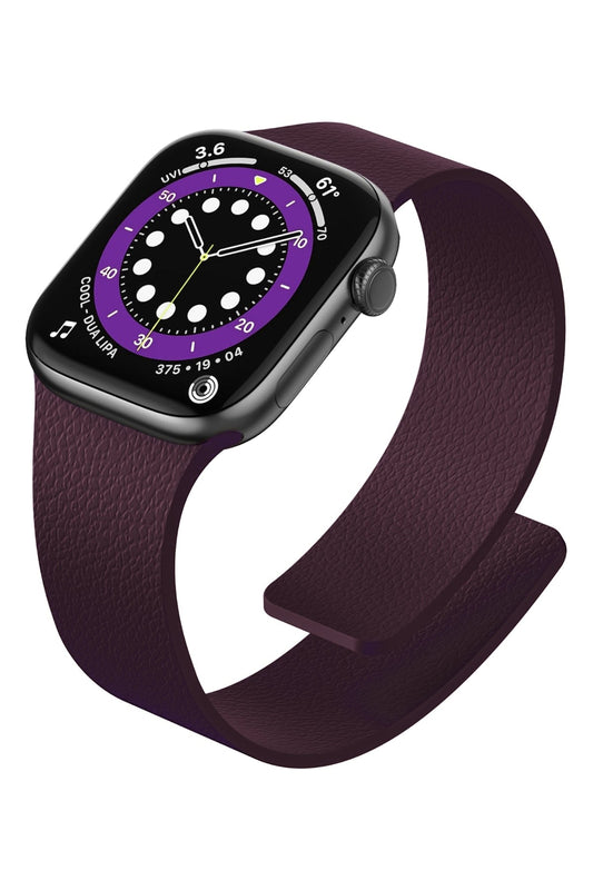 Apple Watch Uyumlu MagFlex Manyetik Silikon Kordon Amaranth