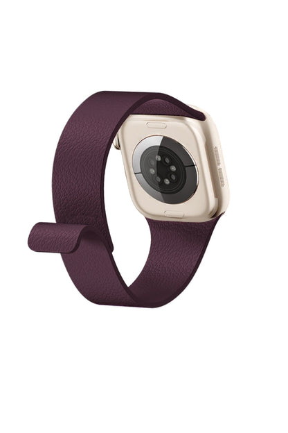 Apple Watch Uyumlu MagFlex Manyetik Silikon Kordon Amaranth