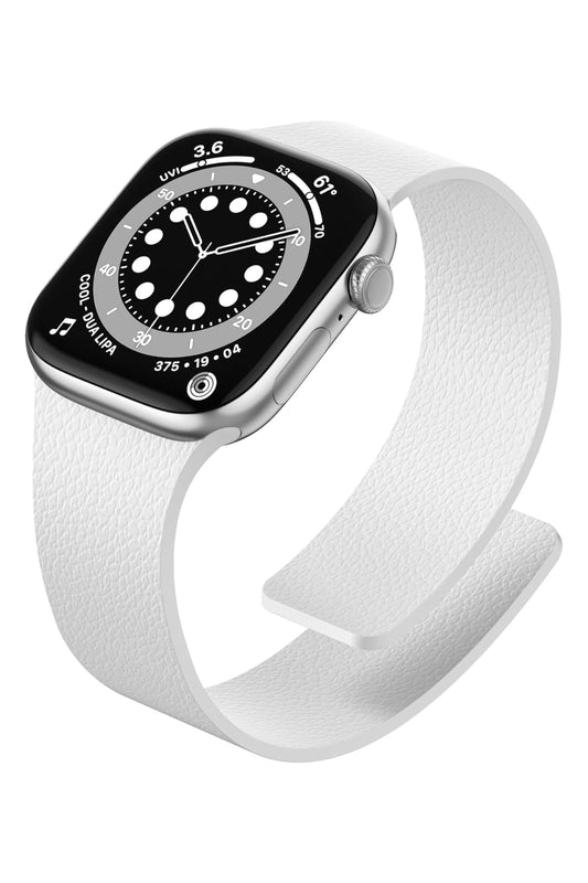 Apple Watch Uyumlu MagFlex Manyetik Silikon Kordon Chalk