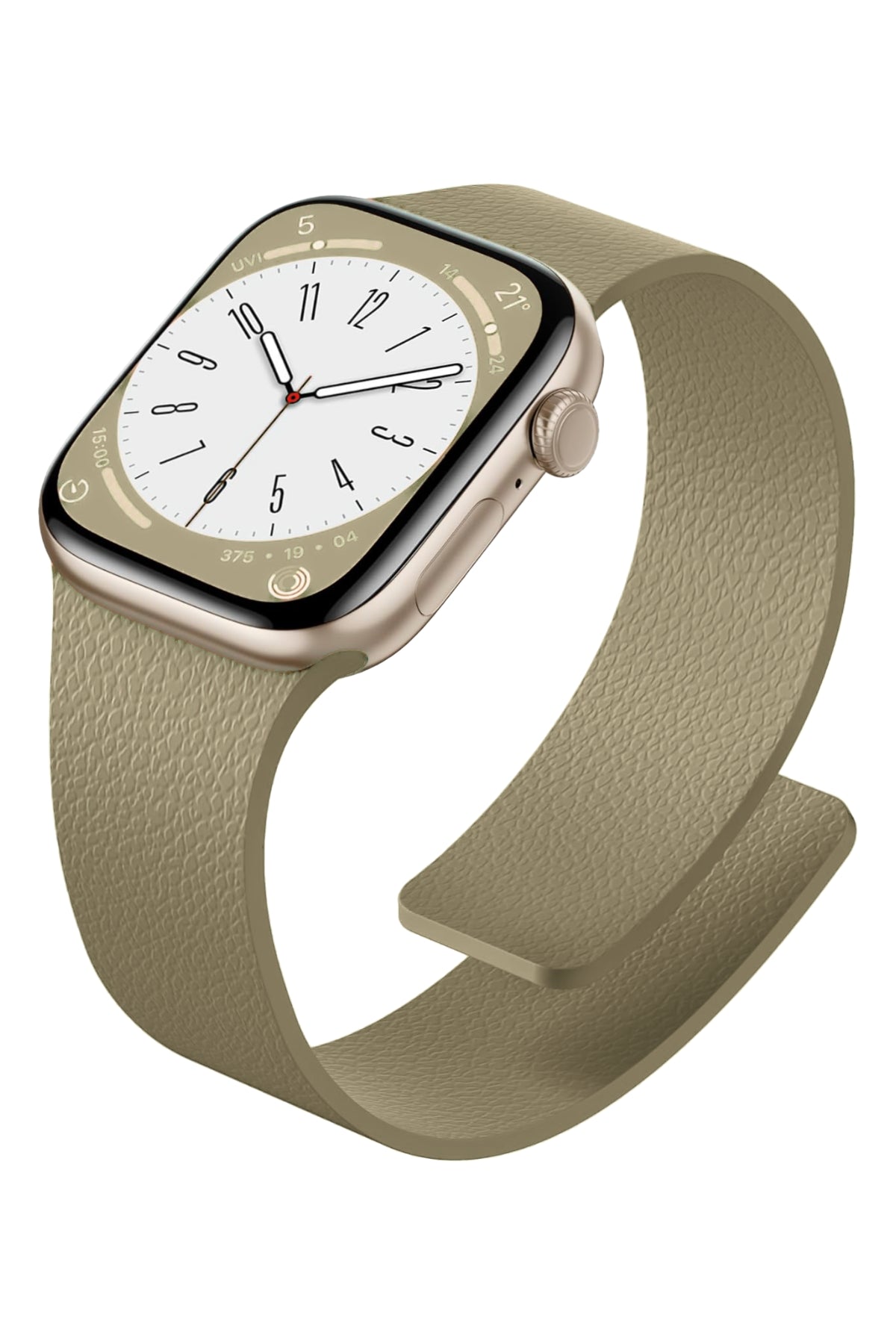 Apple Watch Uyumlu MagFlex Manyetik Silikon Kordon Latte