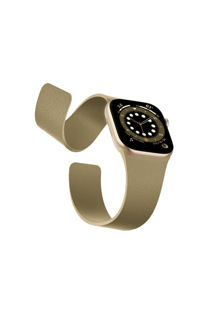 Apple Watch Uyumlu MagFlex Manyetik Silikon Kordon Latte