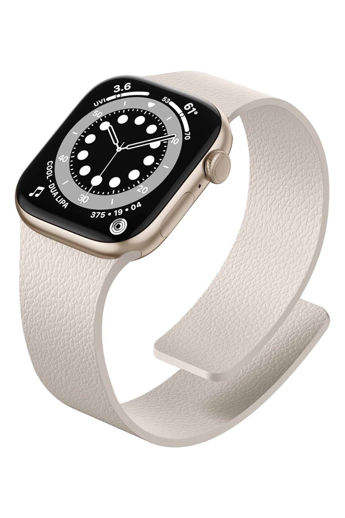 Apple Watch Uyumlu MagFlex Manyetik Silikon Kordon Starlight