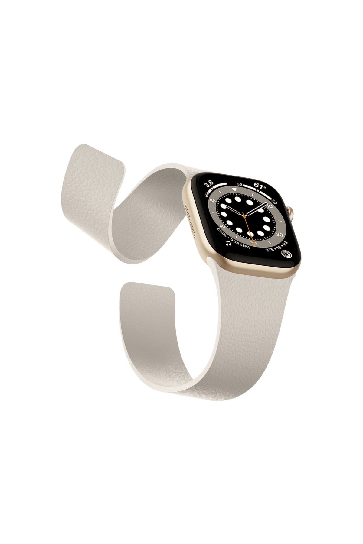 Apple Watch Uyumlu MagFlex Manyetik Silikon Kordon Starlight