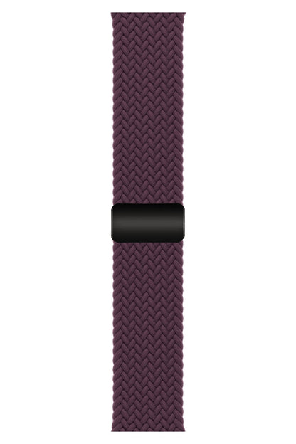 Apple Watch Uyumlu Manyetik Tokalı Örgü Loop Kordon Velvet Cabernet
