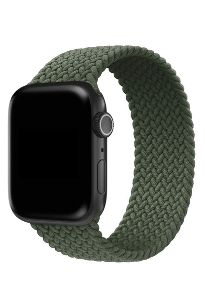 Apple Watch Uyumlu Örgü Loop Kordon Kamuflaj Yeşil