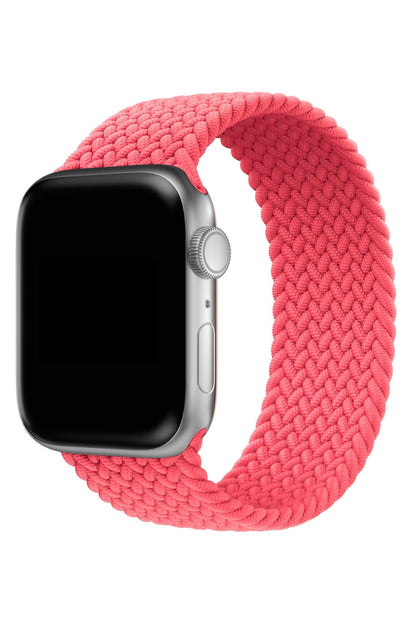 Apple Watch Uyumlu Örgü Loop Kordon Mercan Pembe