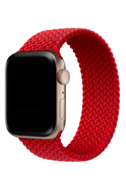 Apple Watch Uyumlu Örgü Loop Kordon Venedik Kırmızı