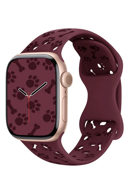 Apple Watch Uyumlu PatiMood Silikon Kordon BerryBark