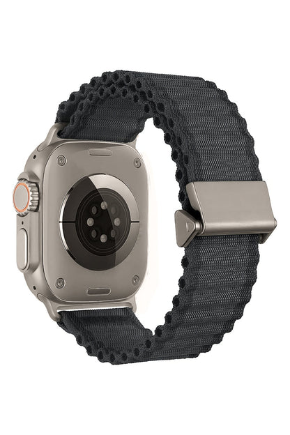 Apple Watch Uyumlu Round Pipe Kordon Obsidian Frost