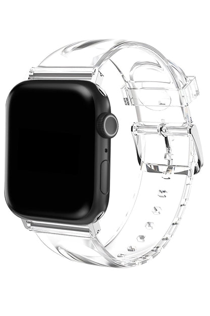 Apple Watch Uyumlu Şeffaf Silikon Kordon Shadow