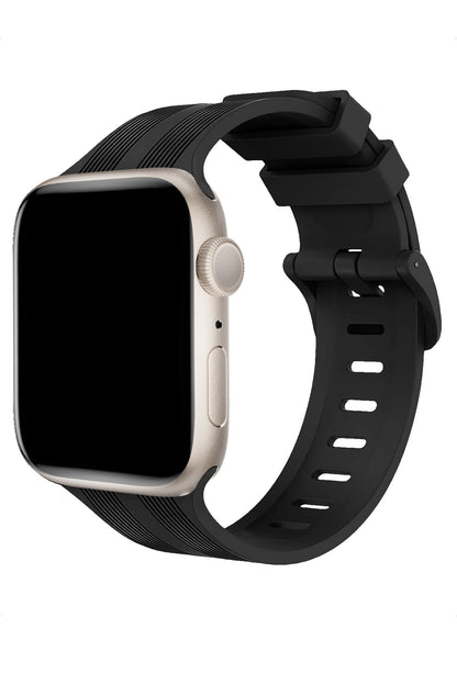 Apple Watch Uyumlu Silikon Line Loop Kordon Raven