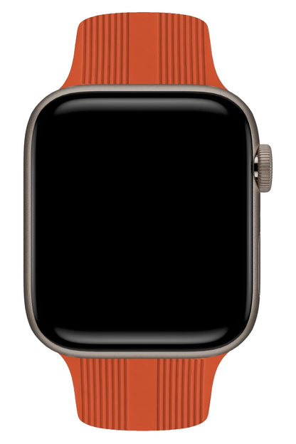 Apple Watch Uyumlu Silikon Line Loop Kordon Tangelo