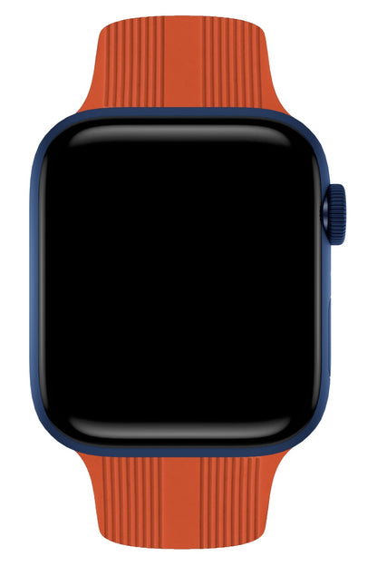 Apple Watch Uyumlu Silikon Line Loop Kordon Tangelo