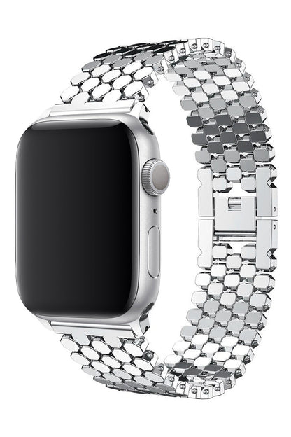 Apple Watch Uyumlu Simetro Loop Çelik Kordon Gümüş Gri
