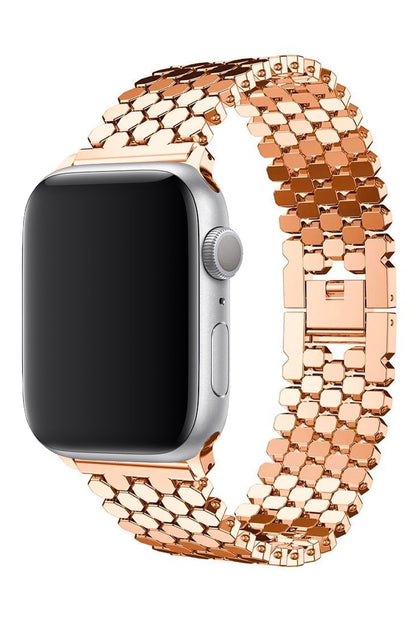 Apple Watch Uyumlu Simetro Loop Çelik Kordon Rose Gold