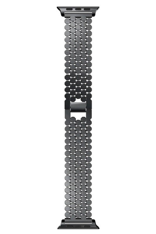 Apple Watch Uyumlu Simetro Loop Çelik Kordon Siyah